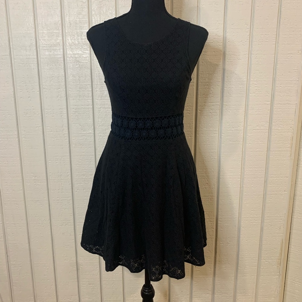Free People Easy Breezy Black Mini Dress, size 2.
